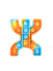 1入組可疊放式減壓矽膠玩具,互動和紓壓玩具,適用於家庭,朋友,派對遊戲 - 青色 - 查看 4