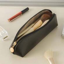 1pc Waterproof Multi-Functional Toiletry Bag Makeup Organizer With Brush Container - Beige - View 4