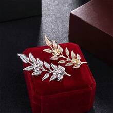 2pcs Popular Gold/Silver Tree Leaves Brooch, Shirt Collar Clip For Men And Women - Silver - View 7