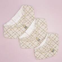 寵物口水巾搭配白色鎖扣,設計優雅高貴,適合貓狗 - 白色 - 查看 5