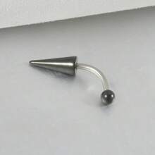 1 Pc Stainless Steel Spike Eyebrow Piercing Jewelry, Curved Barbell Vertical Labret Lip Rings, Spike Tragus Helix Earrings Rook Nose Bridge Rings For Women Men