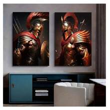 2入組帆布海報,現代藝術,《傳奇的戰神阿瑞斯》海報壁畫,是客廳、廚房、裝飾牆壁的理想禮物、家居裝飾用品、風格牆藝術、房間裝飾,不含框架 - 銅色 - 查看 1