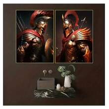 2入組帆布海報,現代藝術,《傳奇的戰神阿瑞斯》海報壁畫,是客廳、廚房、裝飾牆壁的理想禮物、家居裝飾用品、風格牆藝術、房間裝飾,不含框架 - 銅色 - 查看 2