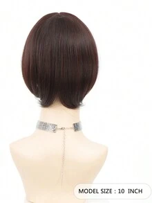 10-Inch Bangs Top Long Layer Hair Accessories Women'S Synthetic Hair Wig Thin Hair Dark Brown Fiber Wig Women'S Bangs - Dark Brown - View 5