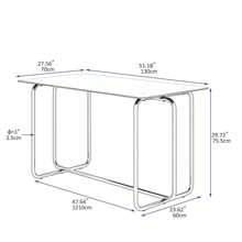 5-Piece Rectangle Dining Table Set With Metal Frame, Tempered Glass Dining Table For Kitchen Room