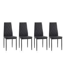 5-Piece Rectangle Dining Table Set With Metal Frame, Tempered Glass Dining Table For Kitchen Room