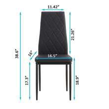5-Piece Rectangle Dining Table Set With Metal Frame, Tempered Glass Dining Table For Kitchen Room