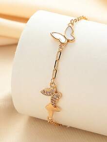 Vintage Butterfly Design Bracelet For Women, Hip-Hop Style - HB340 - View 4