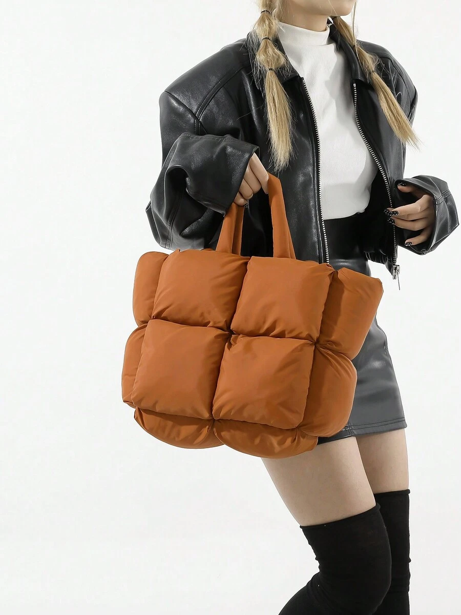 2023 New Autumn/Winter Large Volume Brown Casual Shoulder Bag, Tote Bag For Daily Use, Handbag - Brown - View 1