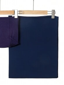 2入組女士十字帽與雪紡圍巾組合,單色珍珠雪紡頭箍交叉底帽組合 - 藏蓝色 - 查看 5