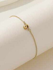 1pc Fashionable Minimalist English Letter Pendant Necklace - Gold - View 23