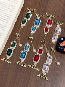 1入組男女適用的寶石藍色方形手錶帶,適用於蘋果手表38/40/41,42/44/45/49 - 寶藍色 - 查看 1