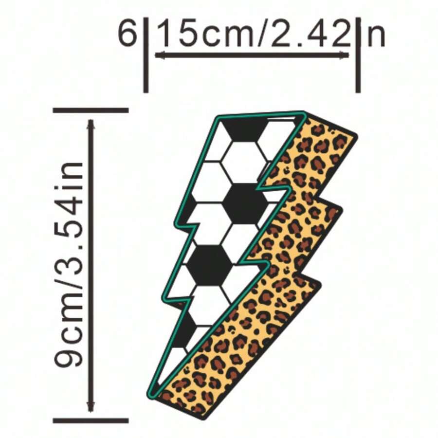 1/2入組足球畫熱壓熱轉印貼紙,用於diy衣服,t恤,口罩,牛仔褲,背包,男士熱轉印膠片 - 多色 - 查看 1