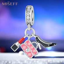 MISEFF 1 件 S925 银女性元素口红包高跟鞋吊坠女士手链项链配饰 DIY 珠宝吊坠生日婚礼礼物 - OSC0018 - 查看 6