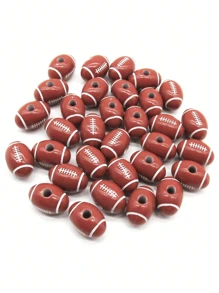 20入流行丙烯酸珠,適用於籃球,足球,棒球,網球主題手鏈製作,適用於日常時尚搭配和節日禮物 - 彩色 - 查看 4