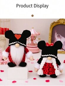 1pc Valentine'S Day Cartoon Doll, Couple Decoration Suitable For Valentine'S Day Couple, Romantic Present - Multicolor - View 9