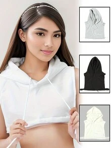 1pc Unisex Fashionable Solid Color Pullover Hoodie With Windproof And Warm Features In Black, White And Grey Suitable For Outdoor Activities Like Traveling, Hiking In Autumn And Winter - Multicolor - View 12