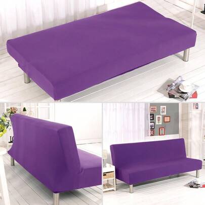 Armless Sofa Slipcover Stretch Couch Cover, Elastic Sofa Bed Cover Protector For 3 Seater Sofa, Non-Slip Sofa Shield