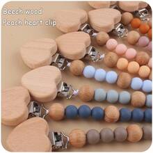 1pc New Kids' Arts And Crafts Juniper Heart Clip Bracelet With Creative Juniper & Colorful Silicone Beads For Children's Diy Jewelry Accessories - Burgundy - View 4