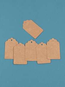 100 Stück braune Kraftpapierschenkanhänger mit Blumenmotiv, ideal für Weihnachten, Hochzeit oder Party Gastgeschenke, Weihnachten
