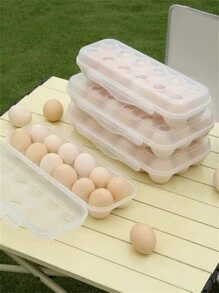 1pc Egg Storage Container, Keep Eggs Fresh, Prevent Eggs From Breaking, With Cover, Portable And Stackable, Suitable For Kitchen, Restaurant, Picnic And Camping, 12/18 Grids, Suitable For Chicken/Duck Eggs, Home Decoration, Christmas Gifts, Home Gifts, Room Decoration - Clear - View 11