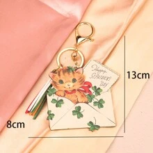 1pc Lovely Cat Keychain Set For Couples, Women, Friends, Best Friends' Gift - Lamb - View 2
