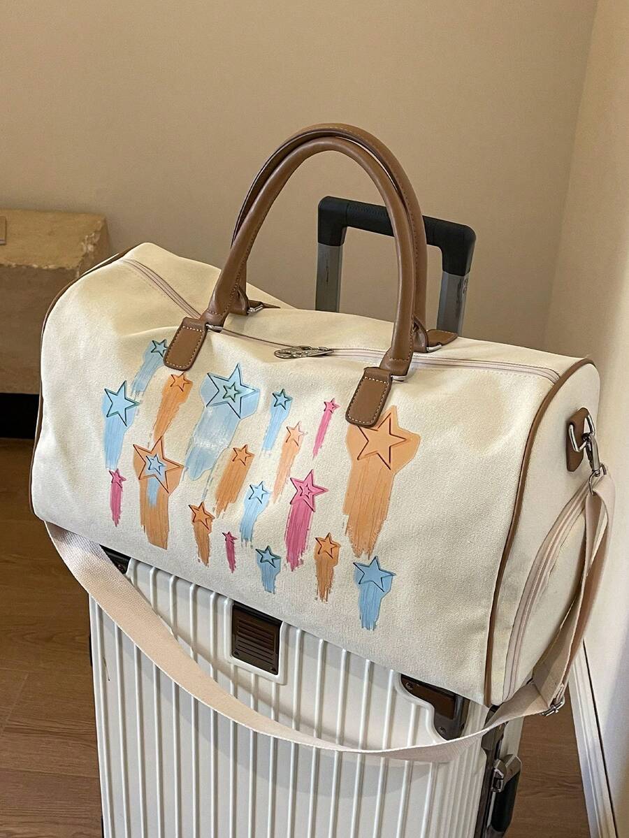 休閒行李整理包,輕便折疊,適用於旅行週末和過夜型輕便手提包,週末手提包醫院手提包旅行包假日隨身包裝行李袋棉被包綿袋平板肩包手提袋斜挎包。折疊式行李儲存袋,便攜式旅行袋,免費寄放行李,適用於大學生、初中生、宿舍等。 - 白色 - 查看 1