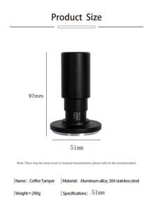 新型咖啡壓粉機,帶雙功能壓粉器和針,恆壓不銹鋼螺紋底座咖啡豆壓壓器 - 黑色 - 查看 2