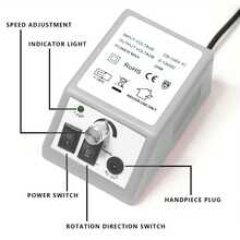 YL Professional Electric Nail Drill Machine Set - Low Noise Vibration, Perfect For Acrylic, Gel, Art Remover, Pedicure, Polishing Grinding Nail Tools - Grey - View 3