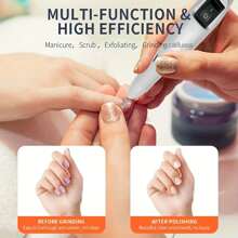 YL Professional Electric Nail Drill Machine Set - Low Noise Vibration, Perfect For Acrylic, Gel, Art Remover, Pedicure, Polishing Grinding Nail Tools - Grey - View 8