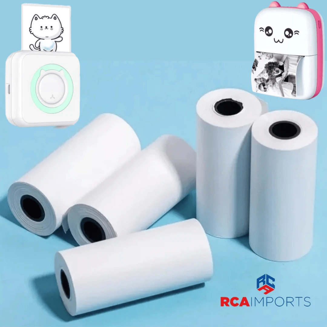 Papel  bobina térmico para Mini Impressora portátil - Branco - Visão 1