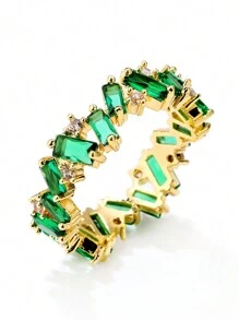 rakol 1 Miếng Khối Zirconia  Trang trí Nhẫn - màu xanh lá - Xem 7