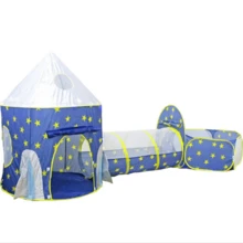 Tienda de juguete plegable para bebé, parque infantil 3 en 1, túnel para gatear en interiores, tienda de juegos al aire libre, casa de juguete, regalo - Azul - Ver 2