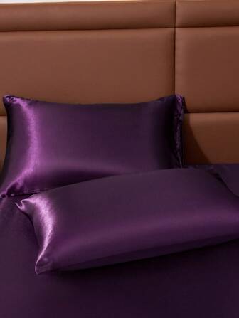 2pcs Solid Color Comfortable Pillowcases (1 Pair)