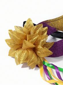 1 件裝狂歡節金色綠色和紫色男女通用化裝舞會派對表演面具 - 彩色 - 查看 2