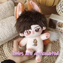 LALAFANFAN 20cm穿衣娃娃毛絨玩具,具有柔軟的關節和刺繡 - 生日、收藏家和假期的完美禮物 - 橘色 - 查看 4