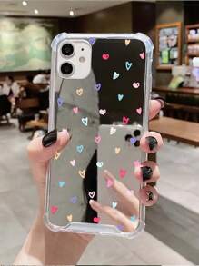 Valentine's Day Heart Pattern Anti-Slip Elegant Phone Case, Compatible With IPhone 11/12/13/14/15/15 Pro/15 Plus/15 Pro Max/7 Plus/8 Plus/X/Xs Max/Xr/11 Pro/12 Pro/13 Pro/14 Pro/12 Mini/13 Mini/11 Pro Max/12 Pro Max/13 Pro Max/14 Pro Max/14 Plus/6/6s/6 Plus/7/8/SE & Galaxy/A54/A14/A12/A13/A15/A32/A33/A24/A52S/S20/S21/S22/S23/S24/S23 Plus/S24 Ultra, Waterproof, Shockproof, Anti-Fall, Anti-Scratch. - Multicolor - View 3