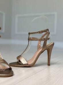 Women Heeled Sandals - 深灰色 - 查看 2