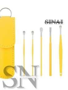 SINAI 6PCS Set Limpiador De Oido Acero Inoxidable Con Estuche,Recogeorejas de acero inoxidable para uso doméstico - Multicolor - Ver 5