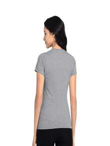Playera de Dama Moda Estampado Gato Cool - Gris - Ver 2