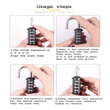 Large Mechanical 4-Digit Combination Lock Padlock, Ideal For Gym, Helmet, Luggage Etc. - Pink - View 3