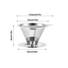 Reusable 304 Stainless Steel Filter Funnel - Silver - View 2