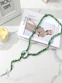1 Stück Rosenkranz mit Heiliger Judas grünen Kristallperlen, katholische Halskette mit Kreuzanhänger, Schutz, Segen, katholischer handgemachter Schmuck, Geschenkanhänger, Auto-Anhänger, Geschenk zu Weihnachten, Halloween, Valentinstag für Männer und Frauen