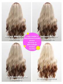 30英寸深啡色漸層波浪捲髮,適合日常佩戴的女性合成纖維假髮 - 漸層 - 查看 9