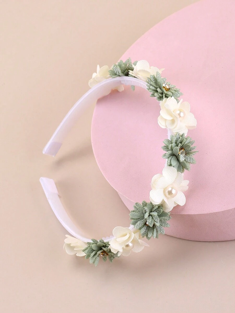 1pc Girls 3D Flower Decor Hair Hoop, Suitable For Daily Wear - Multicolor - View 1