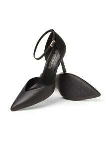 女士高跟鞋束帶閉趾細跟尖頭D'Orsay鞋跟禮服婚禮派對泵鞋 - 黑色 - 查看 7