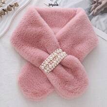 1條新時尚厚實暖和的珍珠針織圍巾,萬用 - 多色 - 查看 3