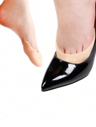 Set de 2 almohadillas de silicona suave color piel con agujeros de aire para la parte delantera del pie, protector de dedos adecuado para zapatos casuales, para tacones altos y zapatos de tacón de mujer