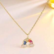 1pc Gold Heart Pendant Necklace, Minimalist Fashionable Elegant Vibe, Suitable For Daily Wear, Commute, Holidays, Gift (OPP Bag Packaging)