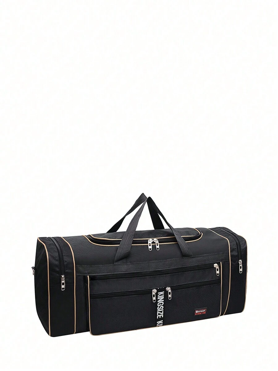 1入旅行袋,大容量收納衣服,適用於旅行、搬家、住宿、住院。材質:聚酯纖維。簡約而時尚,男女學生皆適用。 - 黑色 - 查看 1